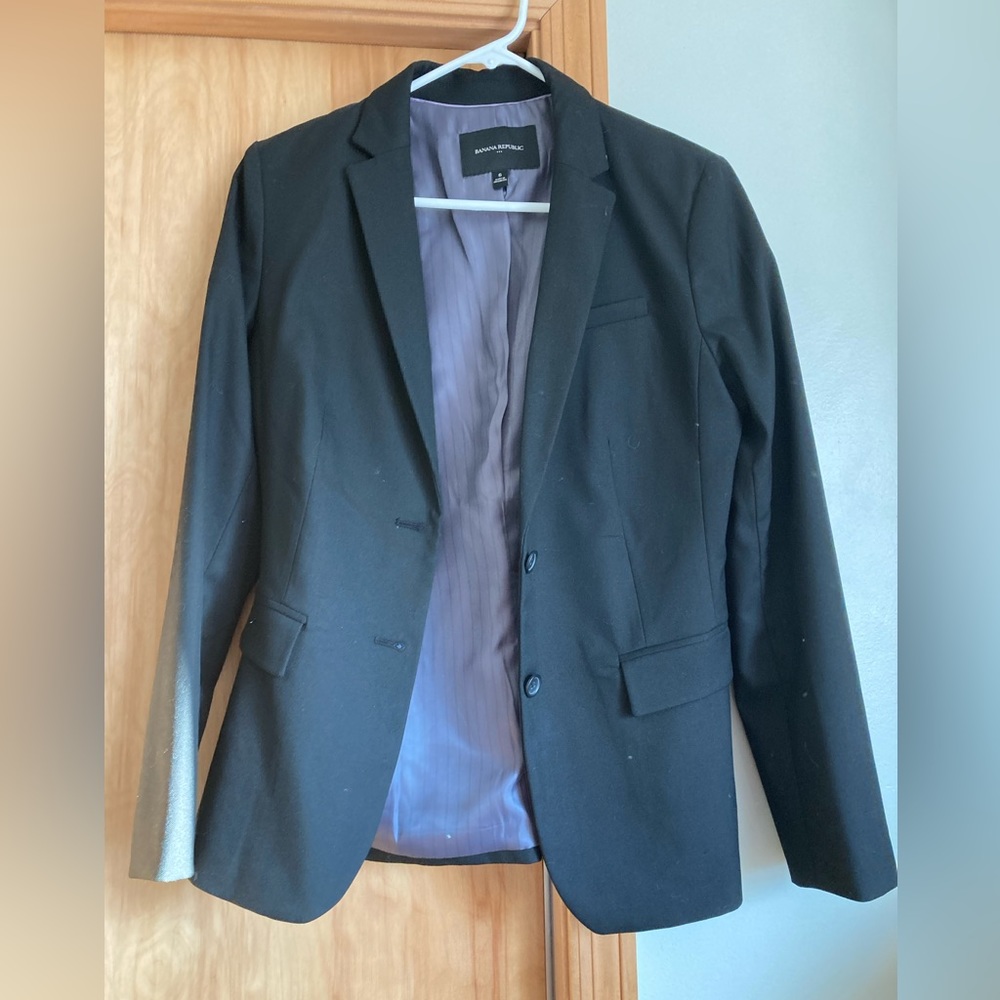 Banana Republic Black Blazer lined 6